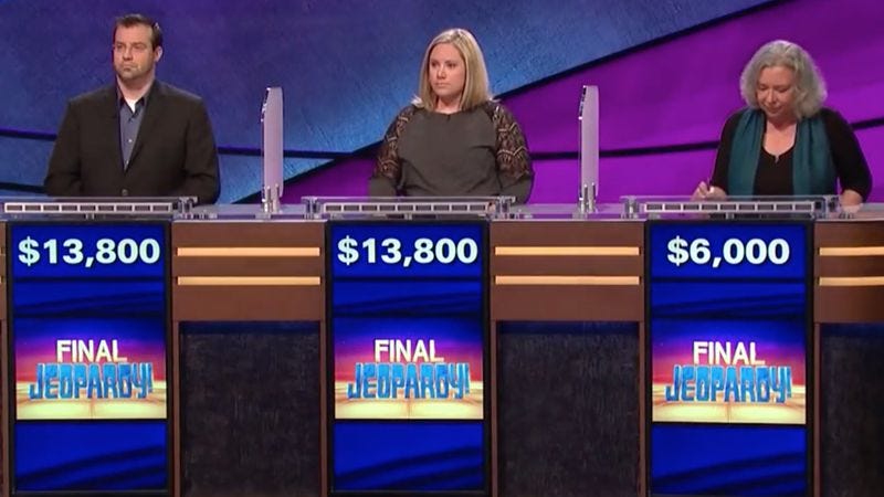 Last night’s Final Jeopardy! was a disaster for all concerned