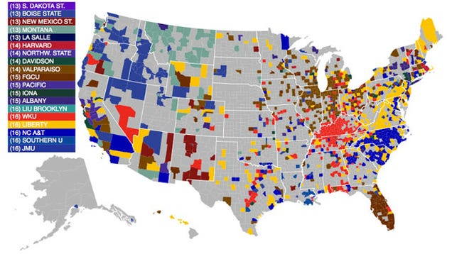 The Most Accurate Map of NCAA College Basketball Fandom