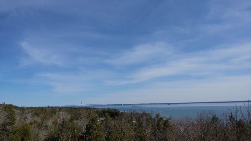 That’s Mackinac bridge in the distance