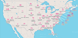 Illustration for article titled A map showing each state's most unique favorite food