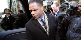 Jesse Jackson Jr. leaves U.S. District Court in Washington, D.C., in February. (Win McNamee/Getty Images News)