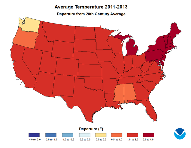 How The Temperature In Each State Has Changed In The Last 118 Years