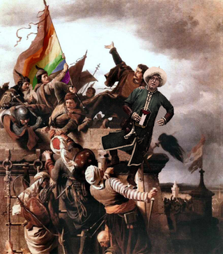 Illustration for article titled ​A nap műalkotásán Orosz Mihály Zoltánt lelökik a melegek