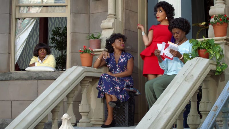 Illustration for article titled A Black Lady Sketch Show Trailer Features 'Flintstone Dick' and a Bad Bitch Support Group