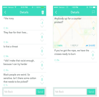 Racist social media posts on Yik YakThe DarkeningÂ