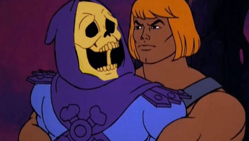 Man kissing Skeletor.