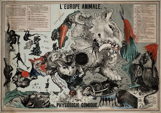 21 Bizarre Anthropomorphic Maps That Turn Nations Into Animals | Gizmodo UK