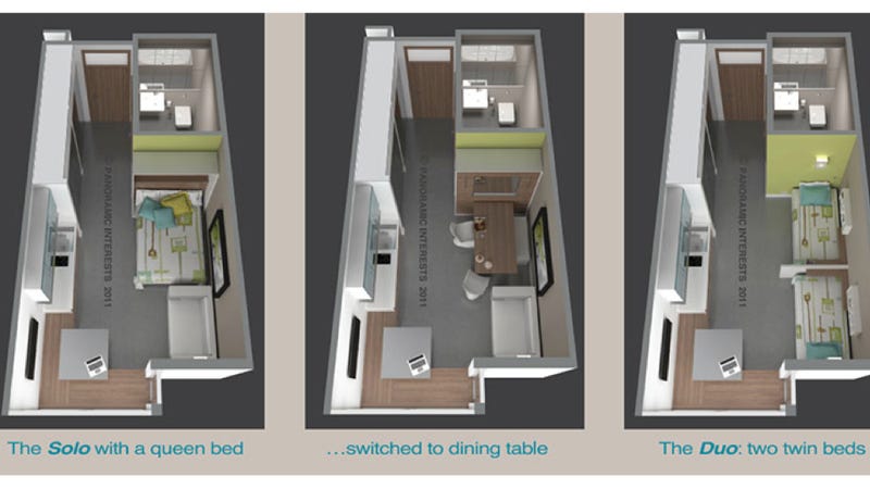 Illustration for article titled Could you live in this futuristic, ultra-tiny apartment?