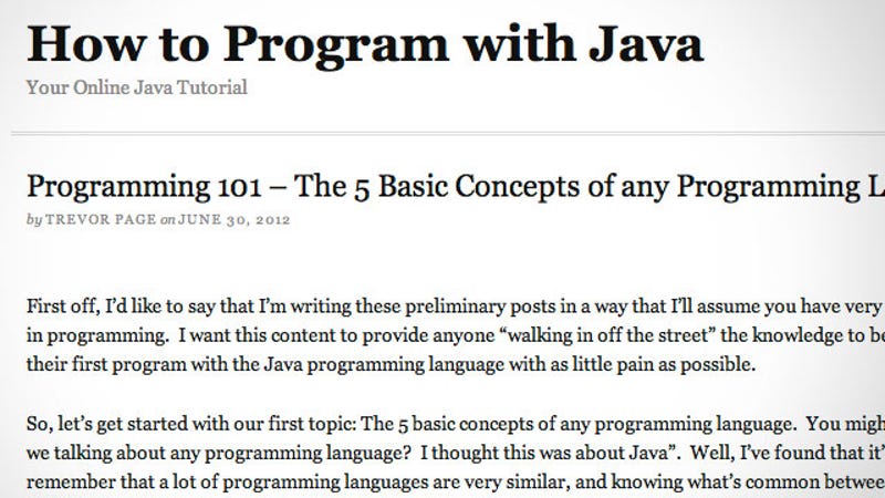Learning to Program Java