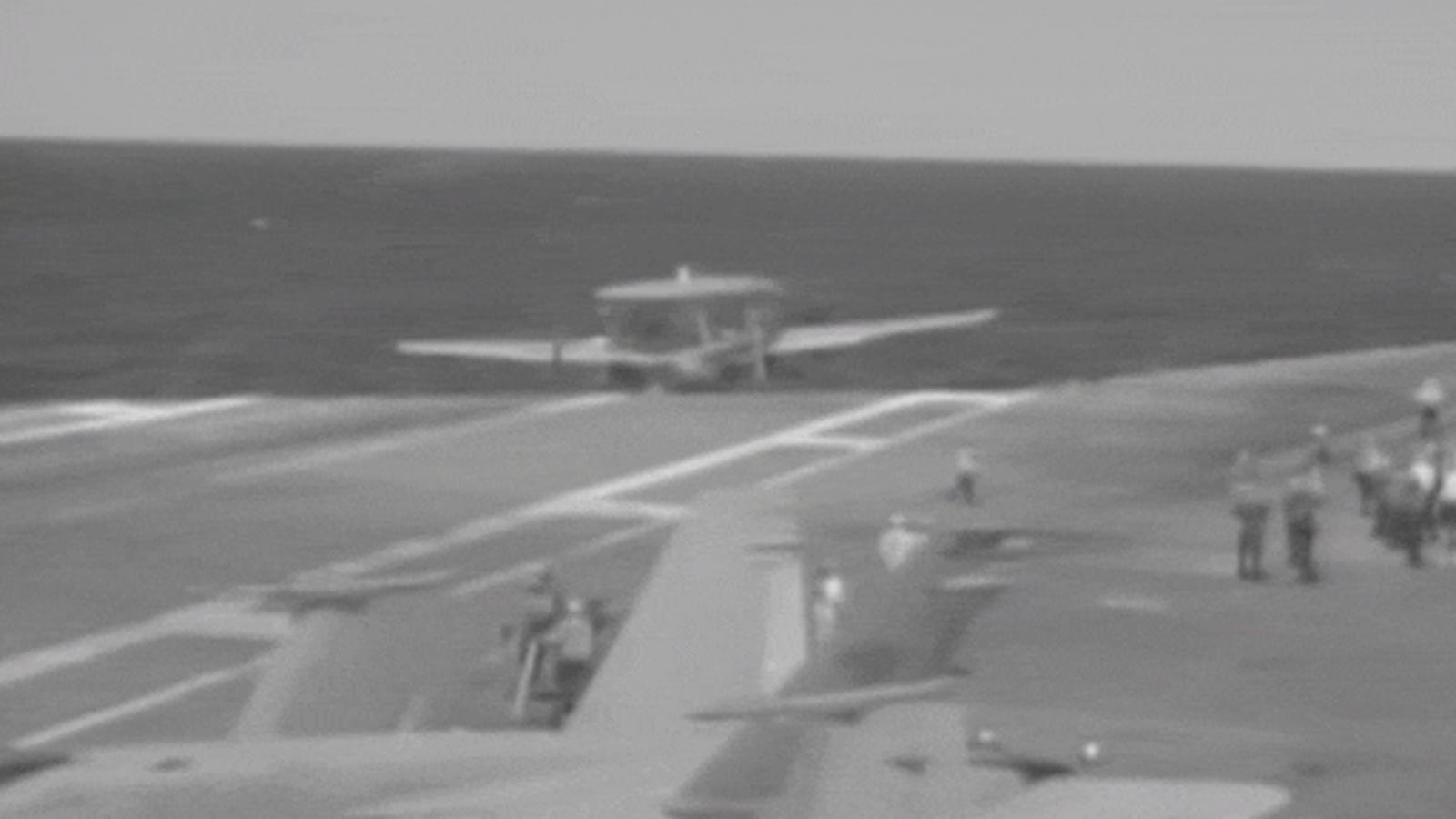 Watch a Plane Fall Off an Aircraft Carrier After a Cable Suddenly Snaps