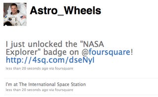 Illustration for article titled Astronaut Checks Into Foursquare From Space