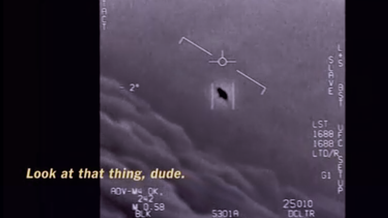 Footage of an unidentified flying object captured by Navy pilots near Jacksonville, Florida on Jan. 20, 2015.
