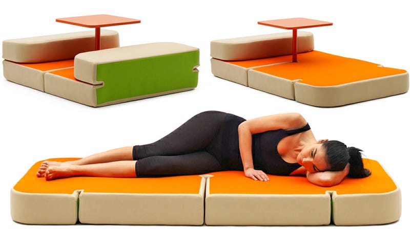 Illustration for article titled Only the Lonely Dine at This Transforming Dinner Table Bed