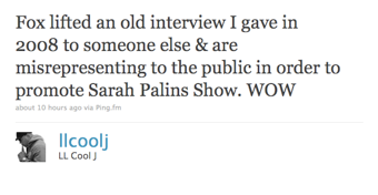 Illustration for article titled LL Cool J Will Not Be Meeting Sarah Palin