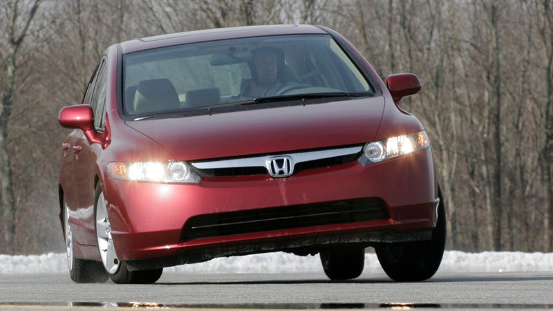 A Honda Civic undergoing testing in 2007.