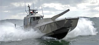 Illustration for article titled The Patria NEMO 'Mortar Boat' Is Small And Fast With A Huge Ass Gun
