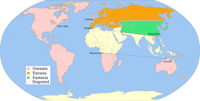Illustration for article titled This map describes the world of George Orwell's 1984—or does it?
