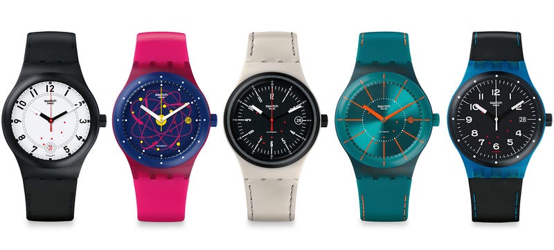 Illustration for article titled Swatch's Cheapest Self-Winding Watch Has a Bunch of Great New Looks