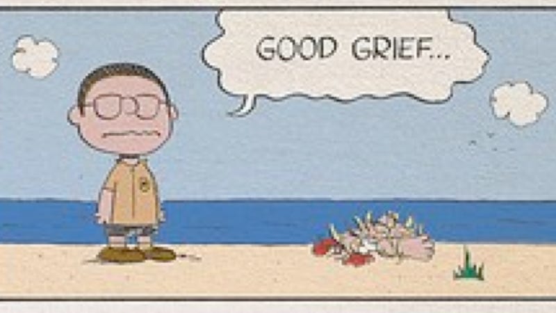 Illustration for article titled What if Charles Schulz wrote Jaws?