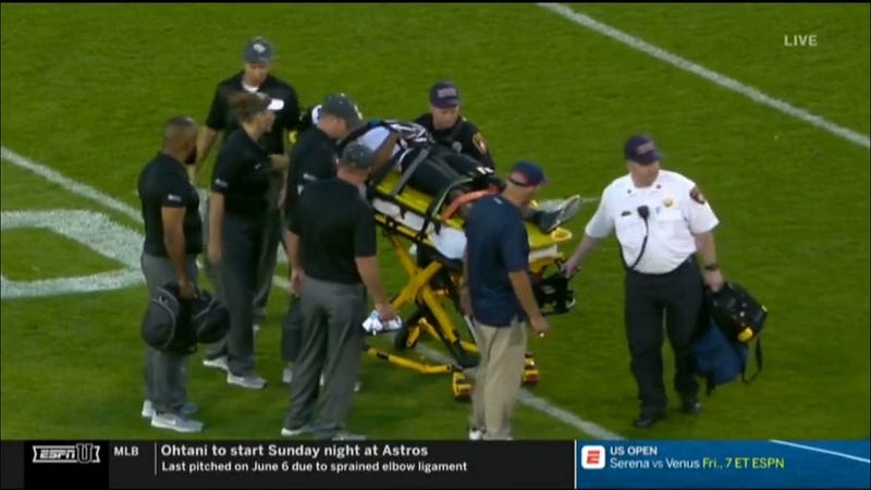 Illustration for article titled The College Football Season Began With A UCF Player Carried Off On A Stretcher