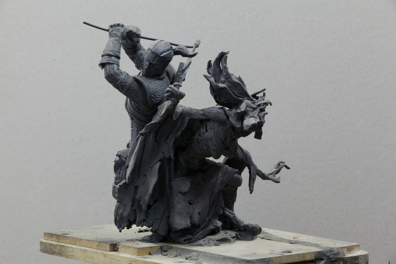 Illustration for article titled Giant Witcher 3 Sculpture Is As Handsome As Geralt