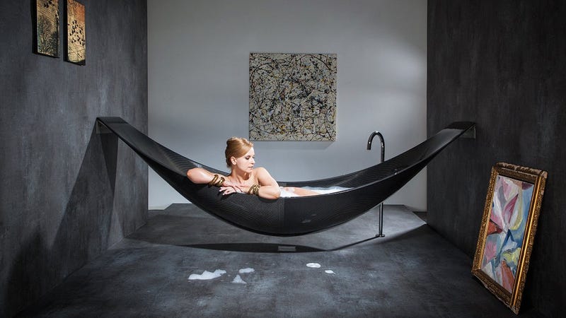 This Insane Carbon Fiber Hammock Bathtub Is the Epitome Of Relaxation  