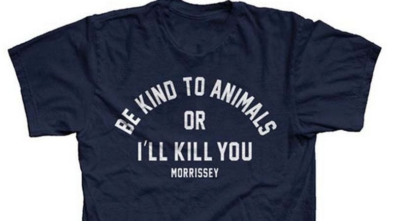 Illustration for article titled Morrissey swipes Doris Day’s “I’ll kill you” T-shirt slogan, gets credit/blame