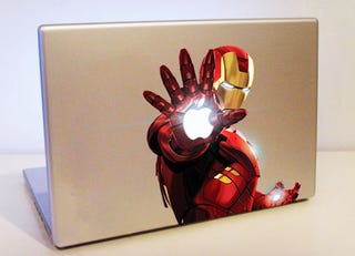 Illustration for article titled Full-Color Iron Man MacBook Decal Kills Bad Guys with Branding