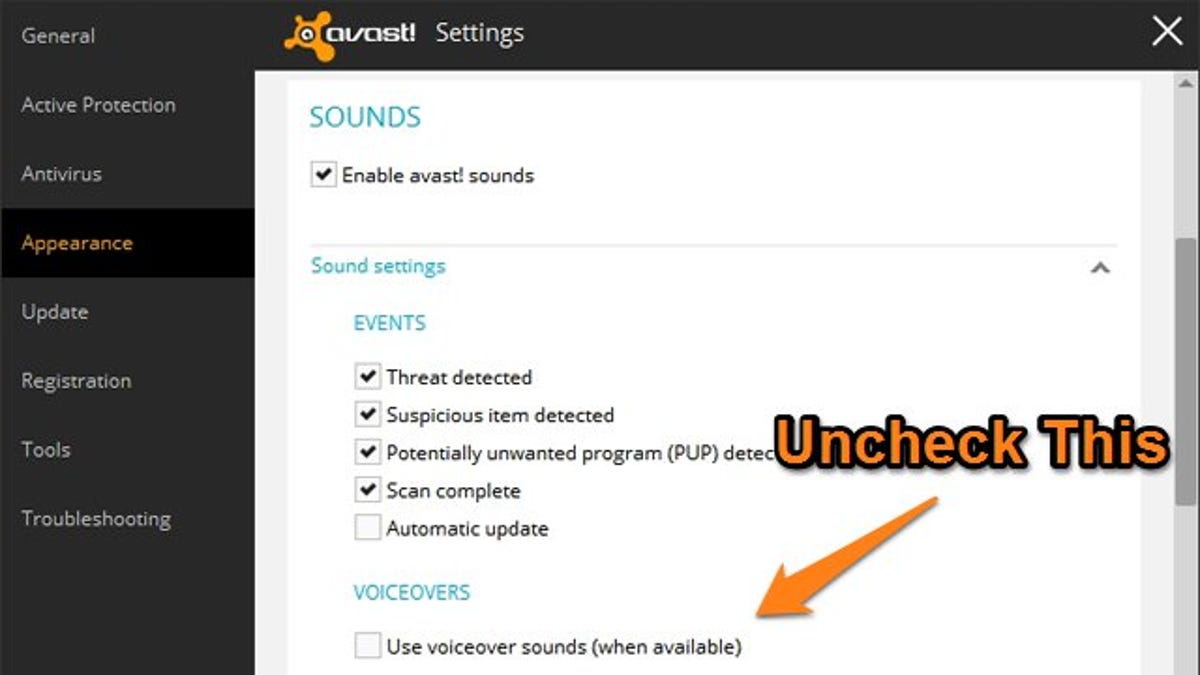 avast recommended settings