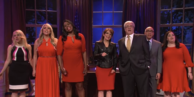 Kate McKinnon, Cecily Strong, Leslie Jones, Tina Fey, John Goodman, Fred Armisen, Aidy Bryant