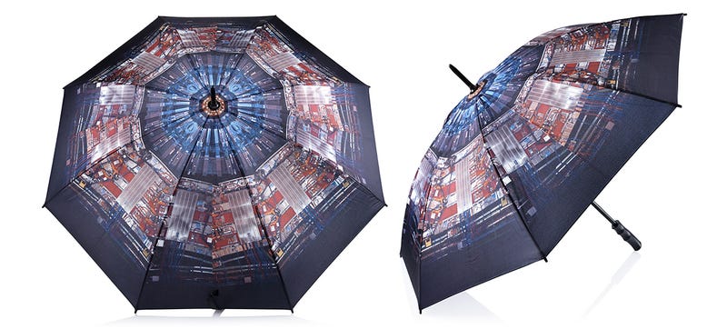 Illustration for article titled This Large Hadron Collider Umbrella Keeps You Dry With Science