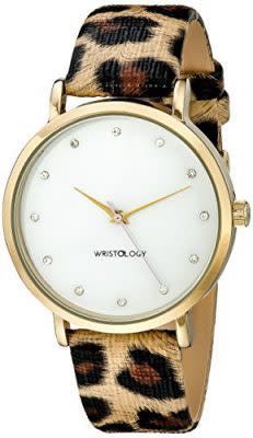 Wristology’s Olivia Women’s Chunky Gold Boyfriend Watch With Leopard Leather Strap Amazon.com