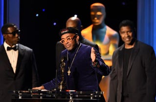 Director Spike Lee speaks during the seventh annual Governors Awards ceremony presented by the board of governors of the Academy of Motion Picture Arts and Sciences at the Hollywood & Highland Center in California on Nov. 14, 2015. ROBYN BECK/AFP/Getty Images