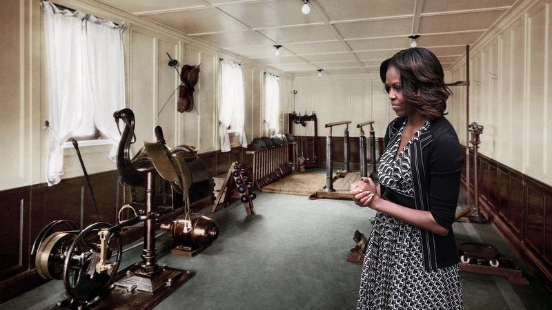 Illustration for article titled Michelle Obama Renovates Van Buren Workout Room