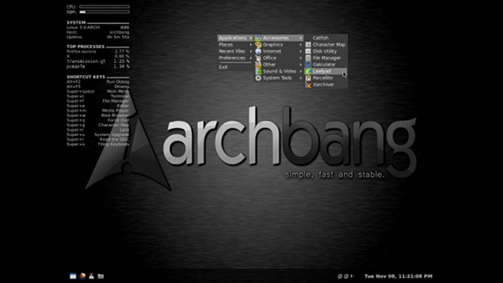 Open desktop. ARCHBANG окружение рабочего стола i3. Ark Linux. Arch Linux de WM. . ARCHBANG картинки