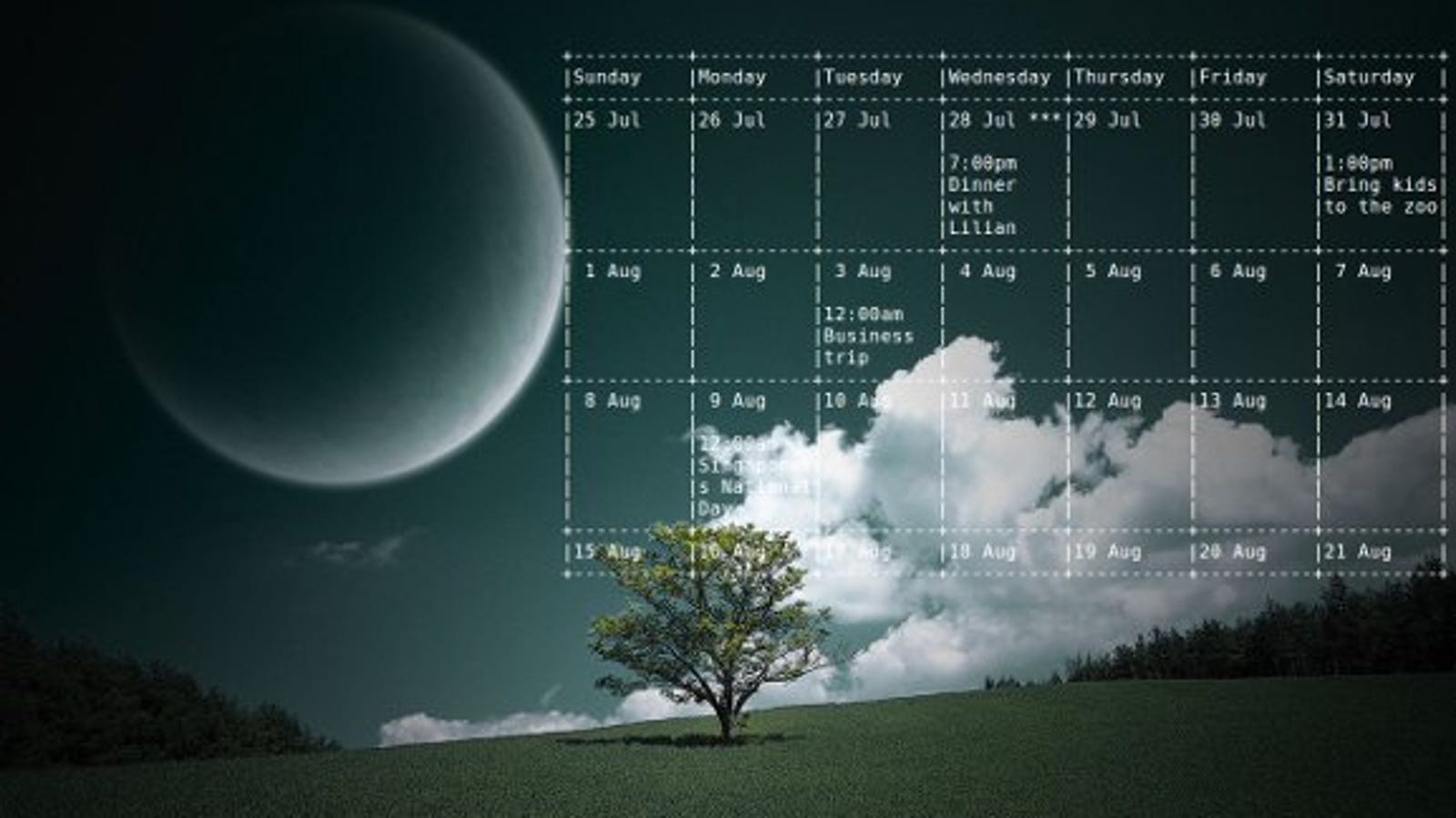 make google calendar desktop background for mac