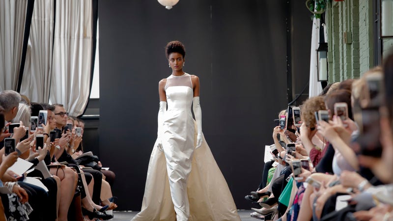 A model closes out Amsale’s Bridal Week show in the first dress Amsale ever designed, from 1990.