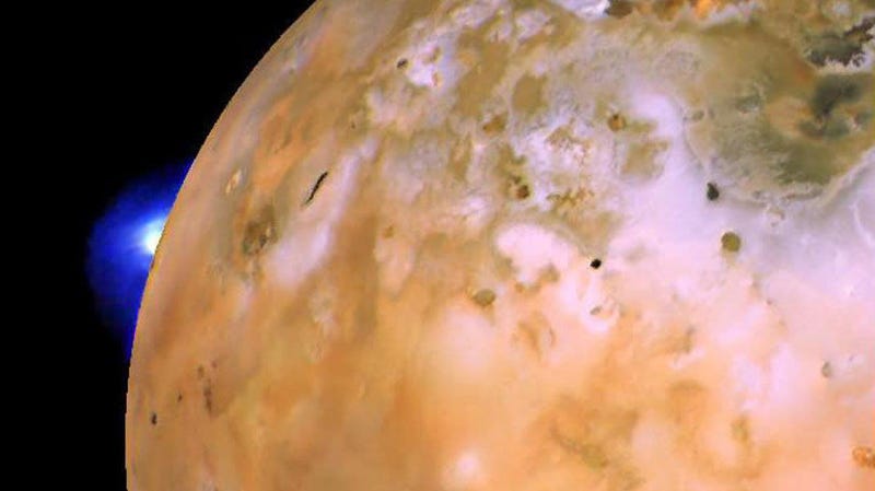 The Loki volcano erupted on Io in 1979, captured by NASA's Voyager 1 spacecraft. 