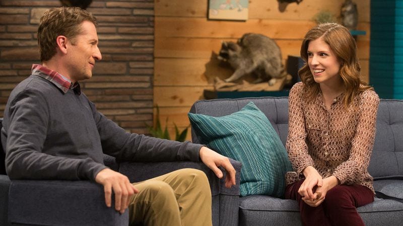 Illustration for article titled Comedy Bang! Bang!: “Anna Kendrick Wears A Patterned Blouse & Burgundy Pants”