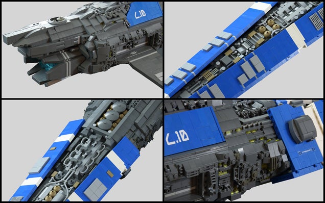 EVE Online's Hurricane Cruiser, Turned Into a LEGO Beast