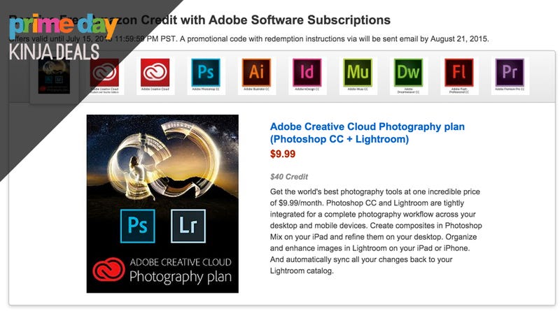 Illustration for article titled Score Some Free Amazon Credit With a Creative Cloud Subscription