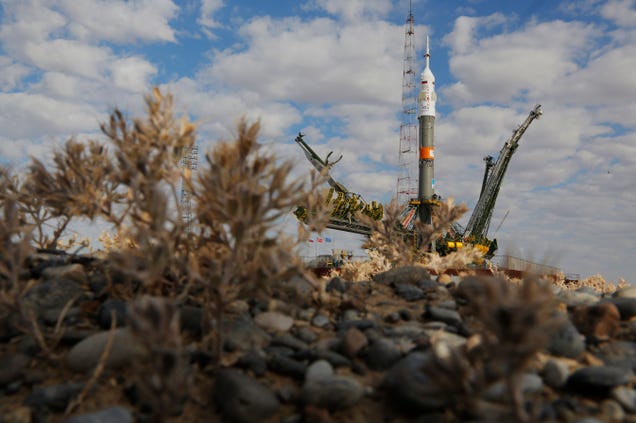 In Kazakhstan, the Soyuz TMA-18M Spacecraft Awaits Its Journey to the Stars