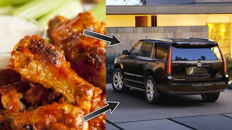 Illustration for article titled How Many Chicken Wings Can You Shove Into A Cadillac Escalade?