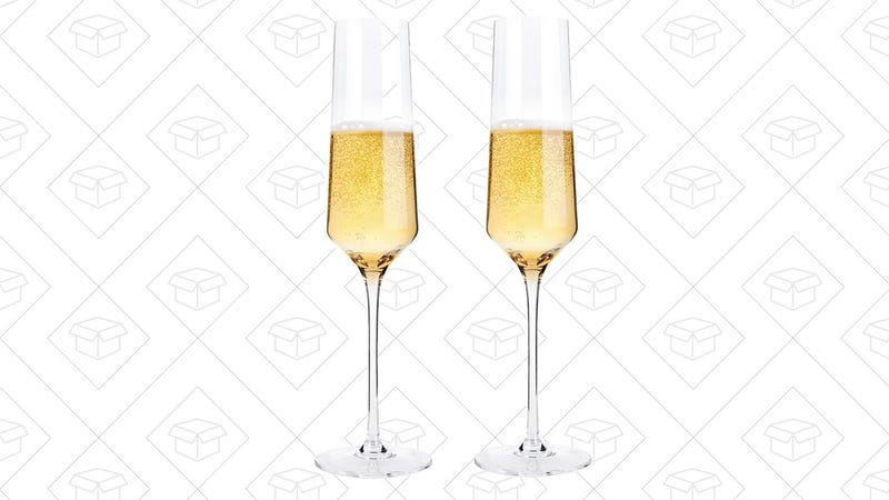 Bella Vino Crystal Champagne Flute Glasses | $8 | Amazon | Use code 8F4HEY4L