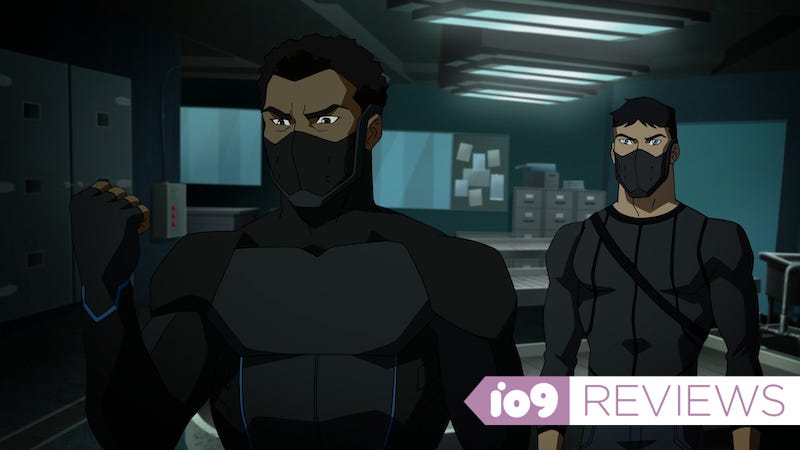 Black Lightning and Nightwing preparing for a stealth mission.