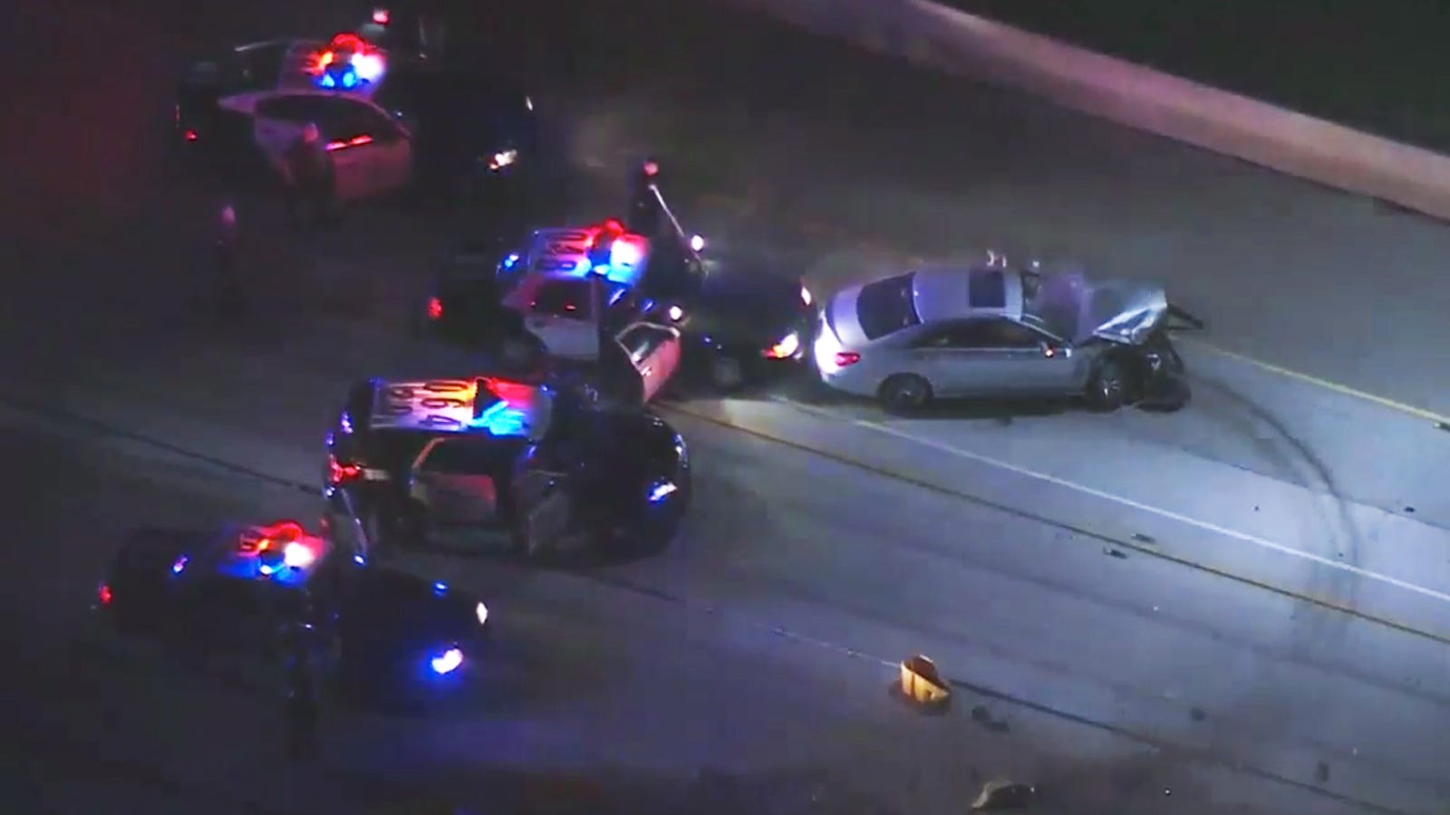 Suspect Walks Away From Intense Police Chase Crash In