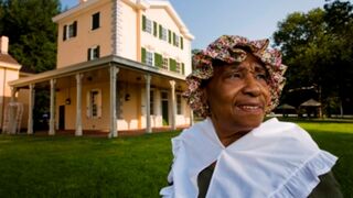 A re-enactor at Belmont Museum