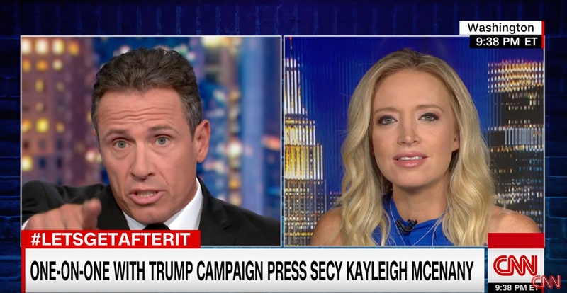 Illustration for article titled Watch: Chris Cuomo Cuts Trump Minion Interview Short After She Refuses to Admit the President Lies
