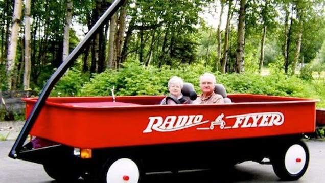 Couple Relives Childhood Builds Adult Sized Radio Flyer