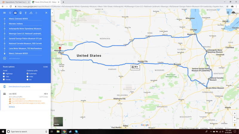 Illustration for article titled Corvette Summer (2,670 mile road trip "planning")